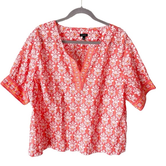 Talbots Tops - Talbots Top Women's XL Lightweight Cropped Resort Wear Damask Print